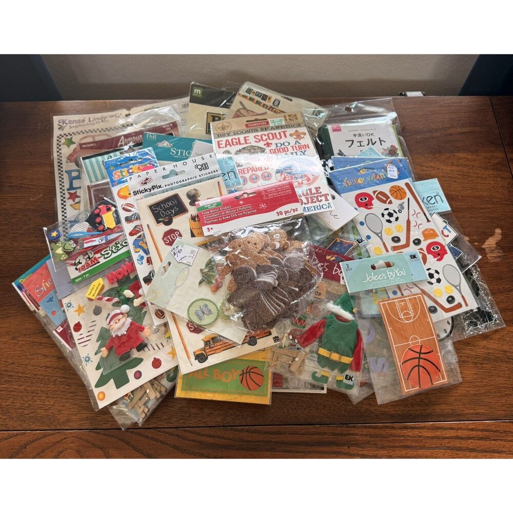 Lot Junk Journaling Scrapbooking Ephemera Stickers Tags Embellishments